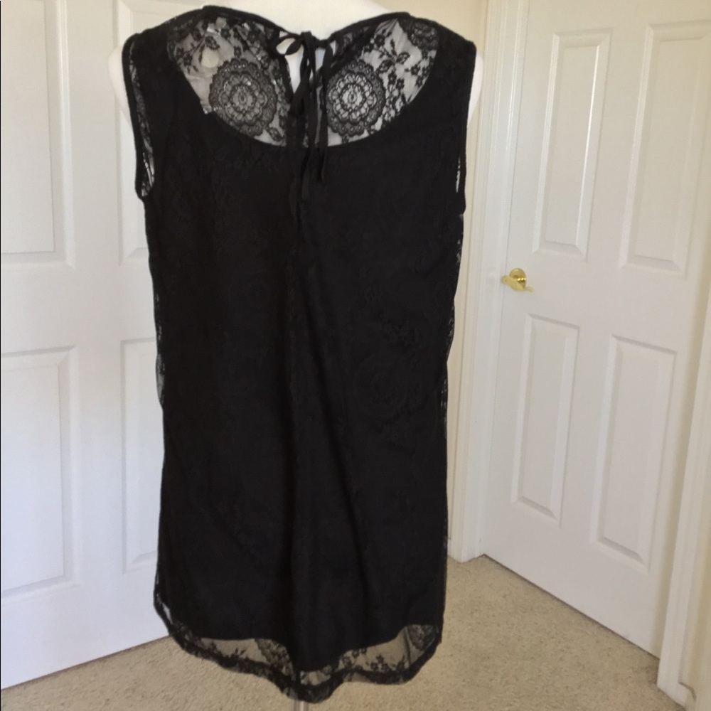 New CAbi Date Night Black Lace Tunic Top Belt Style# 942 New Without Tags M - Picture 5 of 9